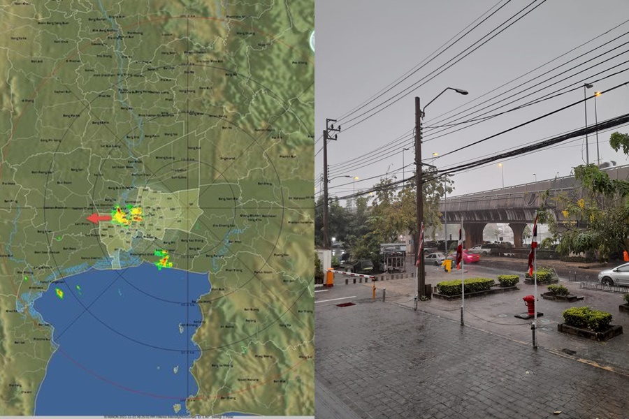 ฝนถล่มกรุงเช้านี้ ตกหนักถึงหนักมาก ฝั่งธนฯตอนบน