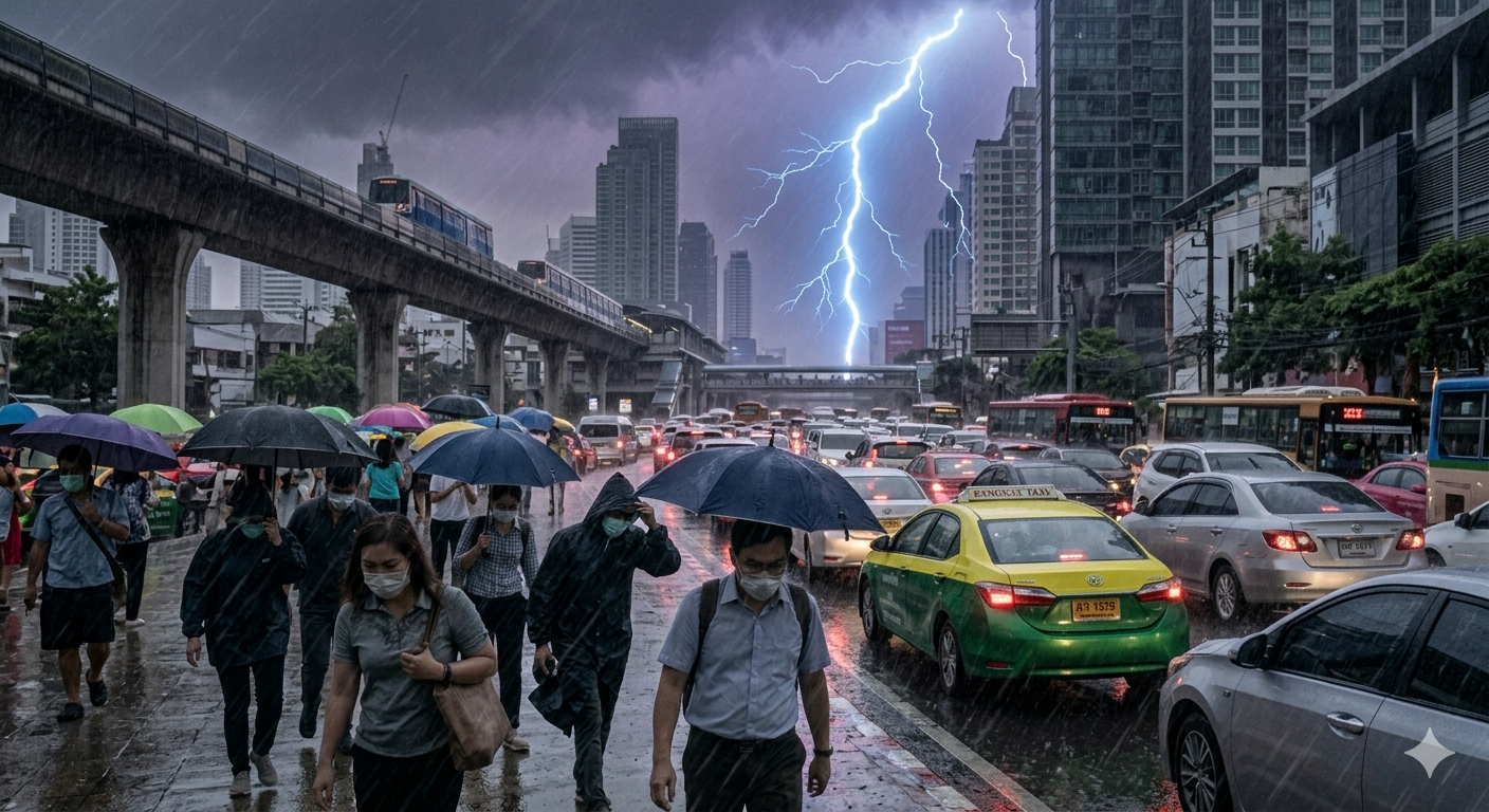 จับตาช่วงเย็น! “กทม.-ปริมณฑล” ฝนฟ้าคะนองกว่า 60% ของพื้นที่ อากาศ PM 2.5 ดีมาก