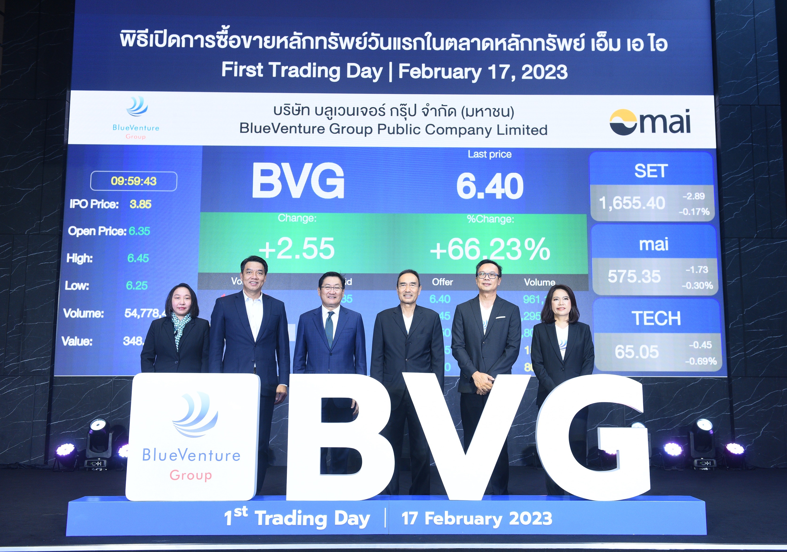 BVG เริ่มซื้อขายในตลาดหลักทรัพย์ เอ็ม เอ ไอ วันแรก