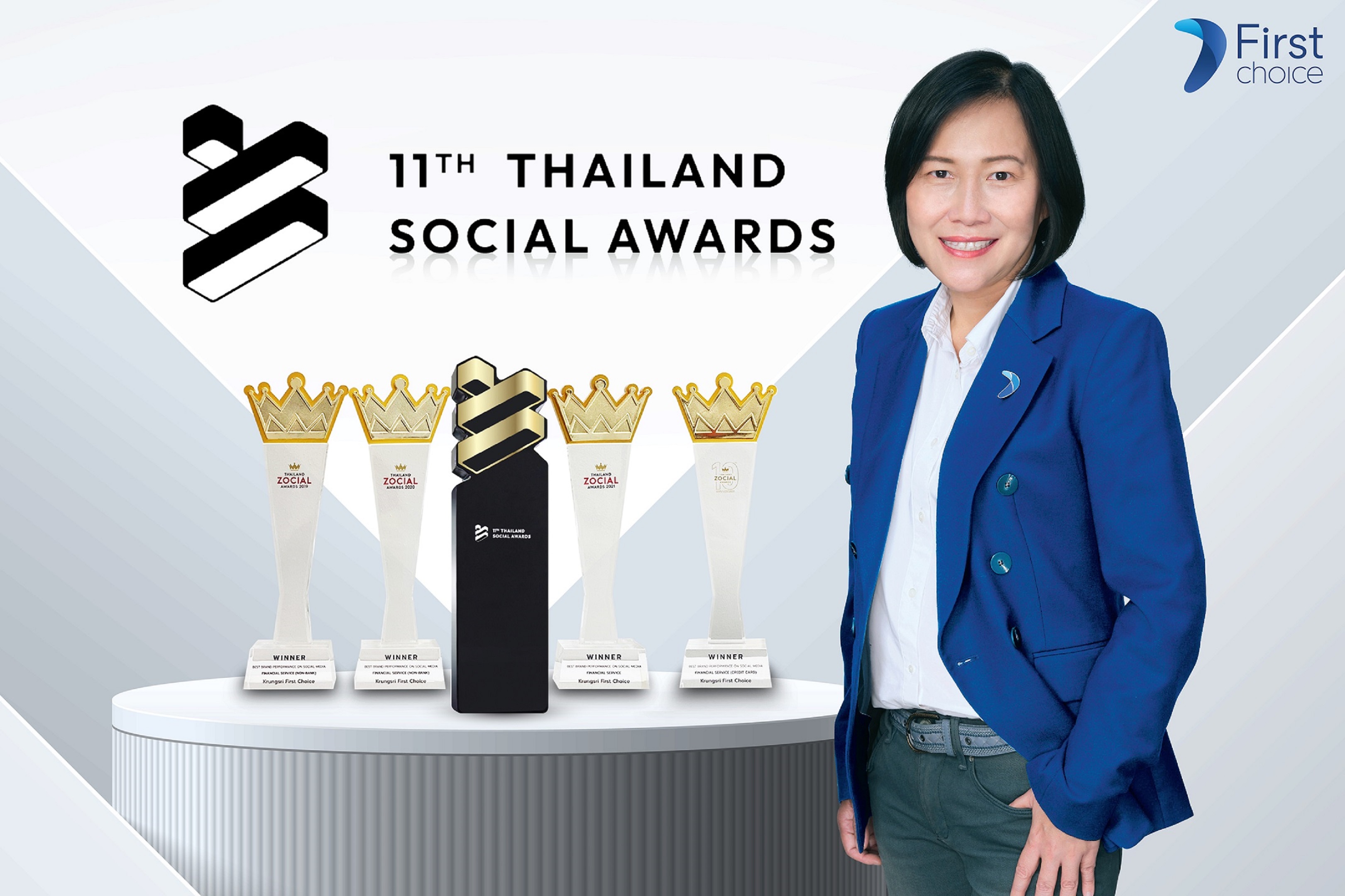 กรุงศรีเฟิร์สช้อยส์ คว้ารางวัลแบรนด์ที่ทำผลงานยอดเยี่ยมบนโซเชียลมีเดีย 5 ปีซ้อนจากงาน Thailand Social Awards