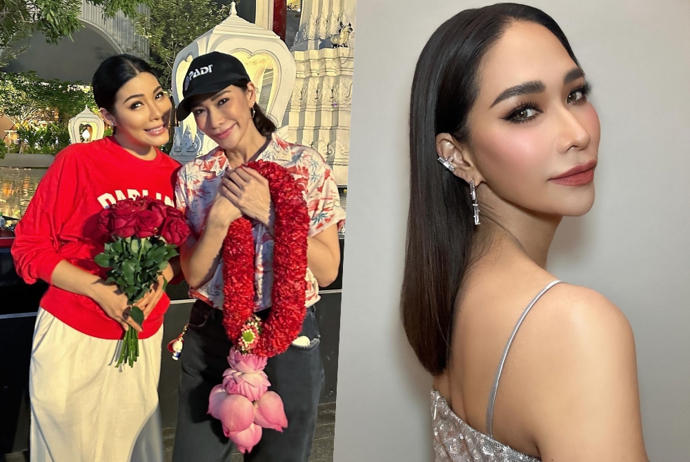 ยังไง! "พลอย เฌอมาลย์" จัดเต็มมาลัยกุหลาบแดงไหว้พระตรีมูรติ 