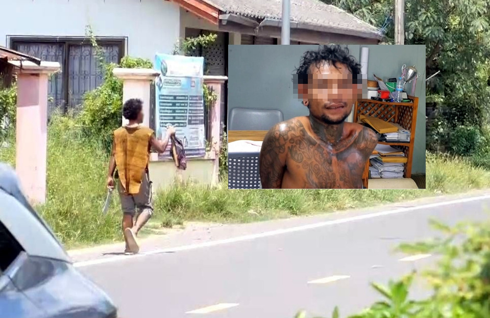 ผวาทั้งหมู่บ้าน! หนุ่มเพิ่งพ้นคุกถือมีดขู่ฟันชาวบ้าน ฉกของร้านค้าไม่จ่าย ตำรวจรวบคาบ้าน