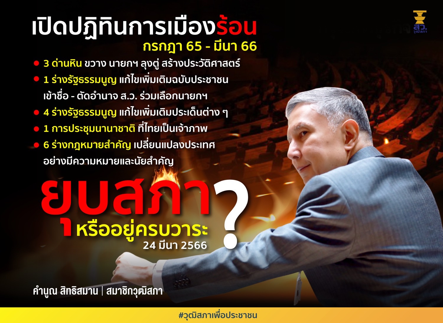 "คำนูณ" กางปฏิทินการเมืองร้อน ก.ค.65-มี.ค.66 ยุบสภาหรืออยู่ครบวาระ?