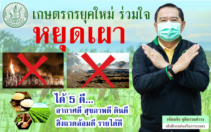 หยุดเผา ลดฝุ่น!! กสก. สร้างจิตสำนึกชุมชน รณรงค์หยุดเผาพื้นที่เกษตร