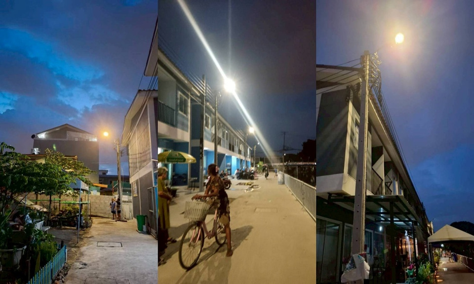 สำนักงานเขตดอนเมือง ติดตั้งโคมไฟส่องสว่าง บ้านมั่นคง ริมคลองเปรมประชากร