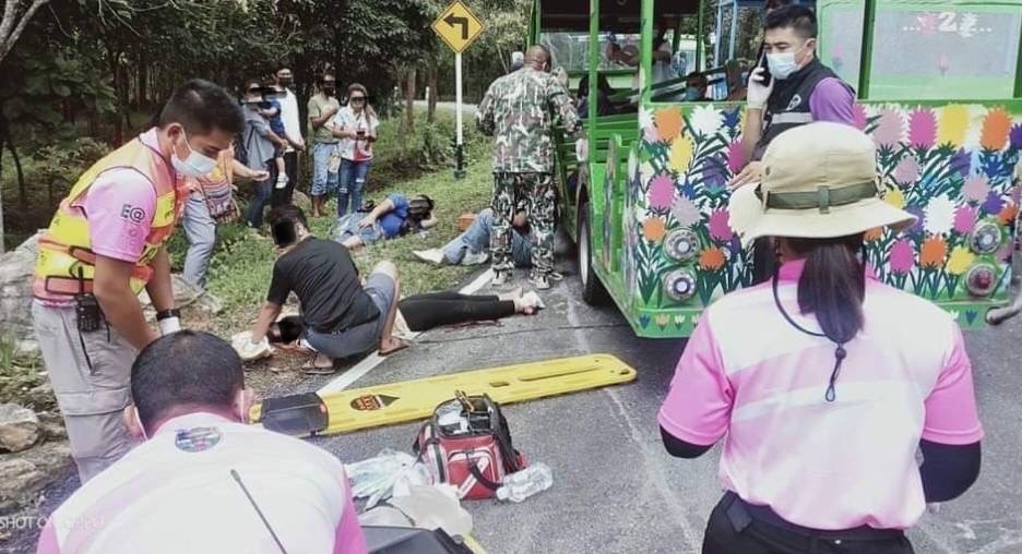 ชัยภูมิ รถบริการนักท่องเที่ยวชมทุ่งกระเจียว ป่าหินงาม คว่ำ เจ็บ 13 สาหัส 2