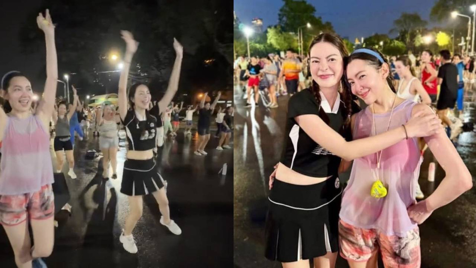 'เบลล่า–เอวา' ปล่อยพลังความม่วน แอโรบิกสวนลุมฯ คึกคัก ทำโซเชียลแห่แชร์รัวๆ