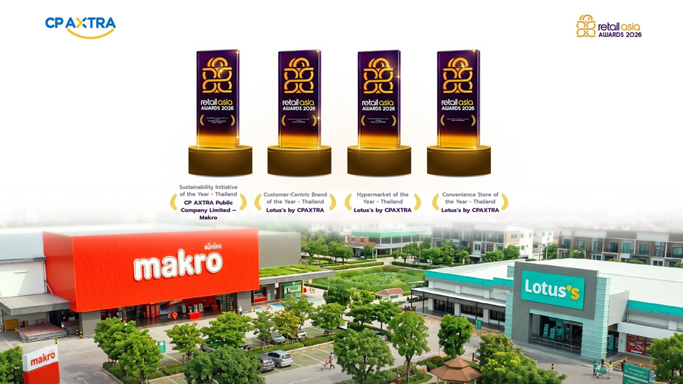 ซีพี แอ็กซ์ตร้า คว้า 4 รางวัล Retail Asia Awards 2026 ตอกย้ำผู้นำค้าส่งค้าปลีกไทย