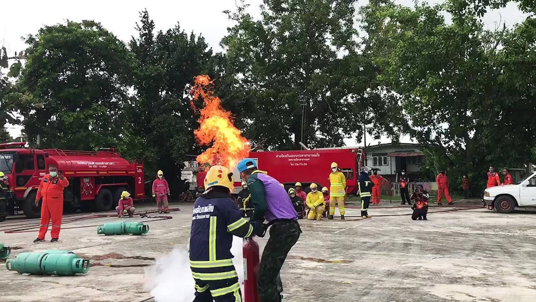 กองพันปฏิบัติการพิเศษ รักษาพระองค์ ร่วมกับ เทศบาลตำบลท่าศาลา  ซ้อมแผนบรรเทาสาธารณภัย 