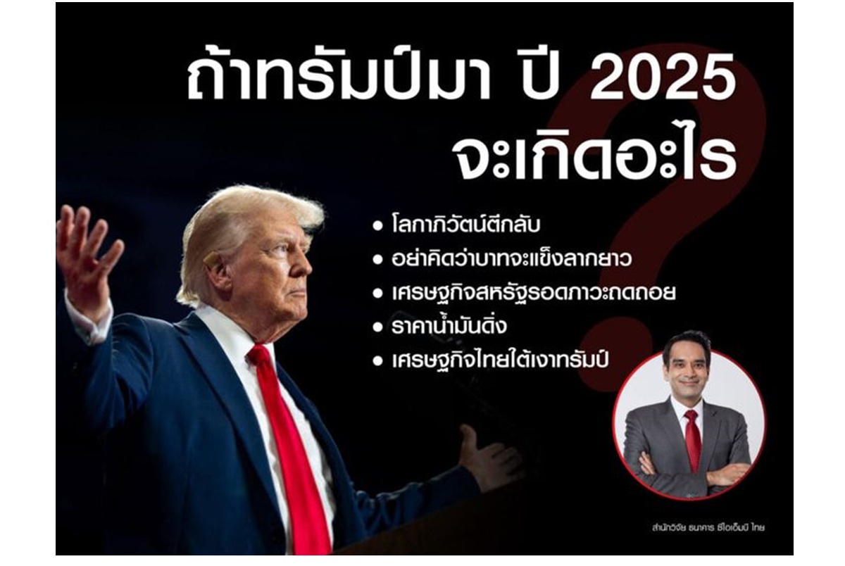 "CIMBT" ประเมิน "ทรัมป์" ชนะเลือกตั้ง ศก.ไทยปี 68 เต็มไปด้วยทั้งโอกาสและความท้าทาย