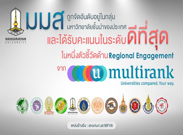 “มมส” ติดโผ U-Multirank จัดอันดับม.ชั้นนำของไทย