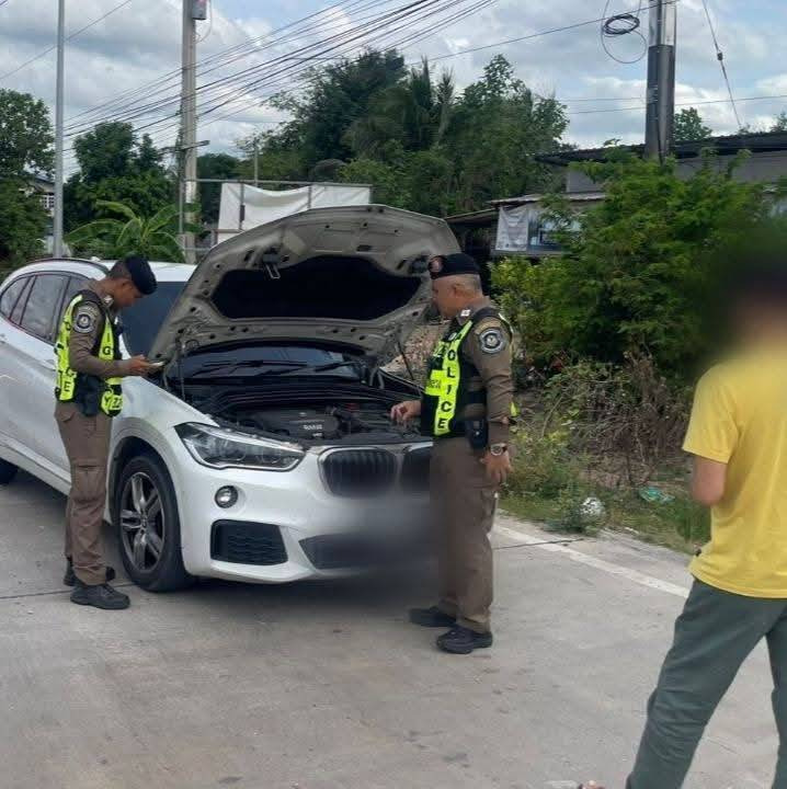 ตำรวจทางหลวงรวบ BMW X1 สวมป้ายปลอม ซื้อผ่านเฟซบุ๊ก 3 แสน ไม่โอนทะเบียน–ไม่มีสัญญาซื้อขาย