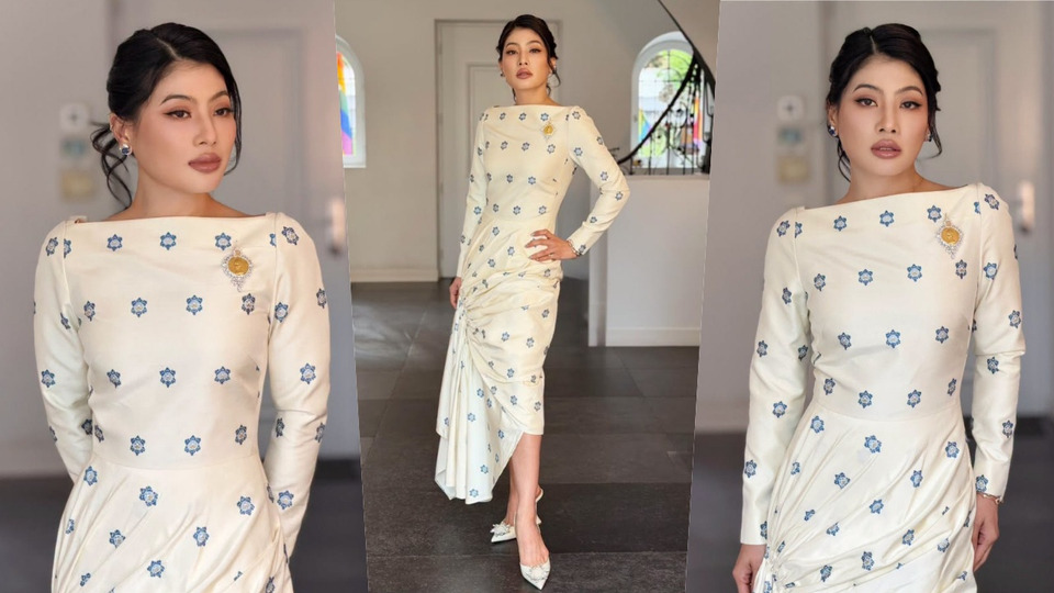 "เจ้าฟ้าสิริวัณณวรีฯ" ฉลองพระองค์ชุดเดรสผ้าไหมไทยลายดอกพุดตาน เสด็จฯ วางพวงมาลาทหารนิรนาม