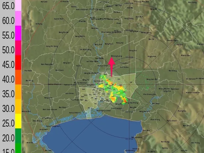 กทม.ฝนตกเล็กน้อย-ปานกลาง แนวโน้มคงที่ กระจายหลายจุด สูงสุดหลักสี่ 42.0 มม.
