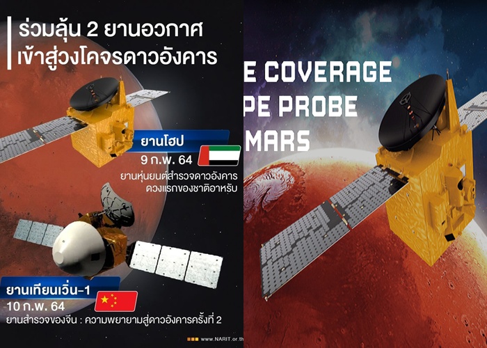 คืนนี้ 4 ทุ่มร่วมลุ้น! “โฮป” ยานลำแรกของชาติอาหรับถึงดาวอังคาร 