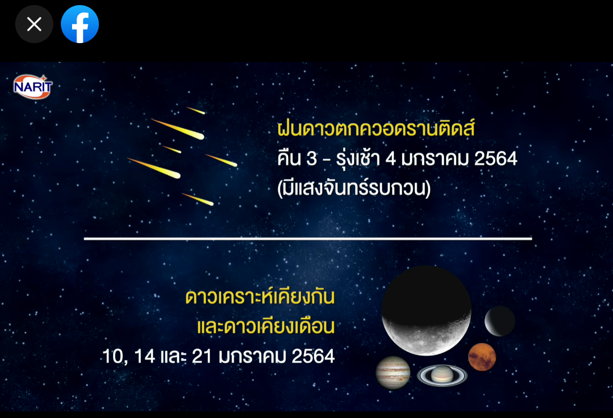 ปักหมุด! ปรากฏการณ์บนฟากฟ้าน่าติดตามม.ค.นี้