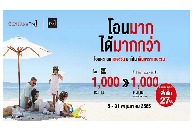 เซ็นทารามอบสิทธิเหนือระดับสำหรับสมาชิก  เซ็นทาราเดอะวันตลอดพฤษภาคม 2565 นี้