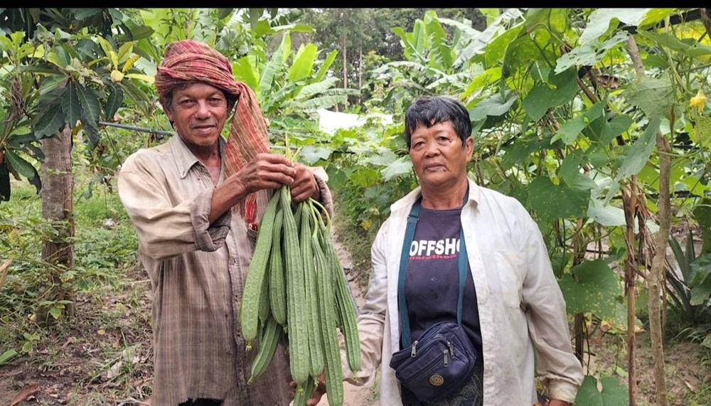 สุขกาย-สุขใจ!! สองตายายวัย 70 ปี ทำเกษตรผสมผสาน สร้างรายได้เสริมเลี้ยงครอบครัว