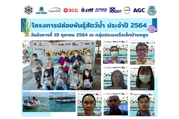"กลุ่มจีพีเอสซี" ร่วมกับภาคีเครือข่าย คืนธรรมชาติสู่ทะเลปล่อยพันธุ์สัตว์น้ำ ประจำปี 2564 ต่อเนื่องปีที่ 19   