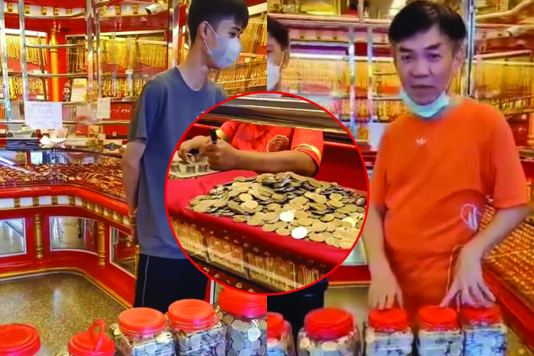 โซเชียลแห่ชม! วัยรุ่น  เก็บเหรียญสิบ 4 ปี ซื้อทองเงินแสน