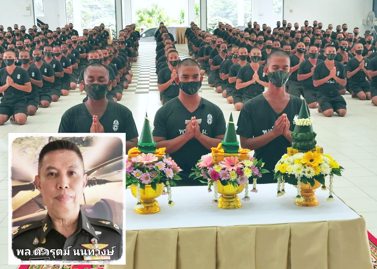 ศูนย์การบินทหารบกจังหวัดลพบุรี จัดพิธีแสดงพุทธมามกะ กองทหารใหม่ปี 2563 ผลัดที่ 3