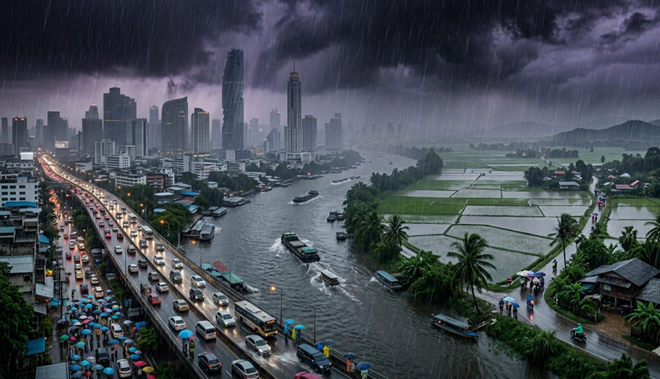 เช็กด่วน! กรมอุตุฯ เปิดรายชื่อ 43 จังหวัด พื้นที่เสี่ยงสีแดง ฝนถล่มหนัก-น้ำท่วมฉับพลัน 14-18 พ.ค.นี้
