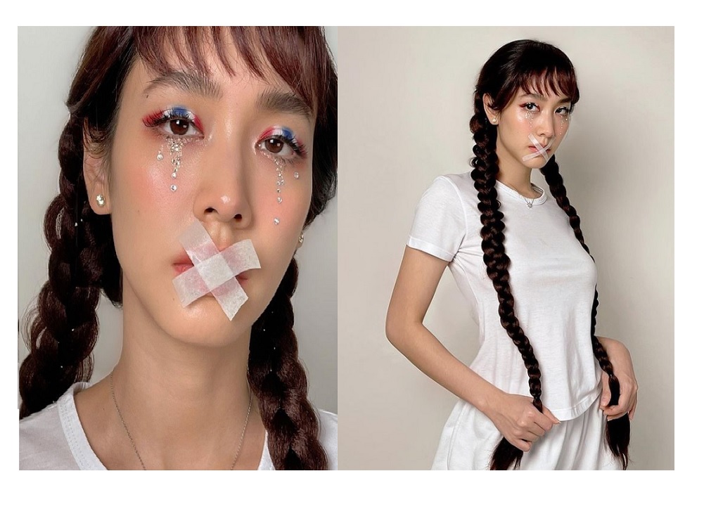 'มิน พีชญา'โพสต์ภาพเมคอัพน้ำตา และเทปปิดปาก  พร้อมข้อความเรียกร้องเสรีภาพในการพูด