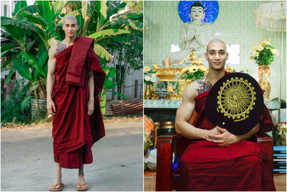 นายแบบเมียนมาสุดฮอต 'ไป่ ทาคน' หันหน้าเข้าธรรมะ บวชต้อนรับปีใหม่ด้วยใจสงบ