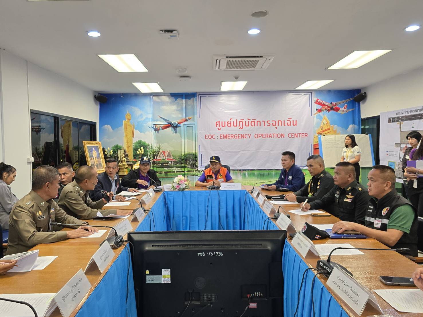 ร้อยเอ็ดฝึกซ้อมแผนฉุกเฉินในท่าอากาศกรณีจับตัวประกันและเพลิงไหม้