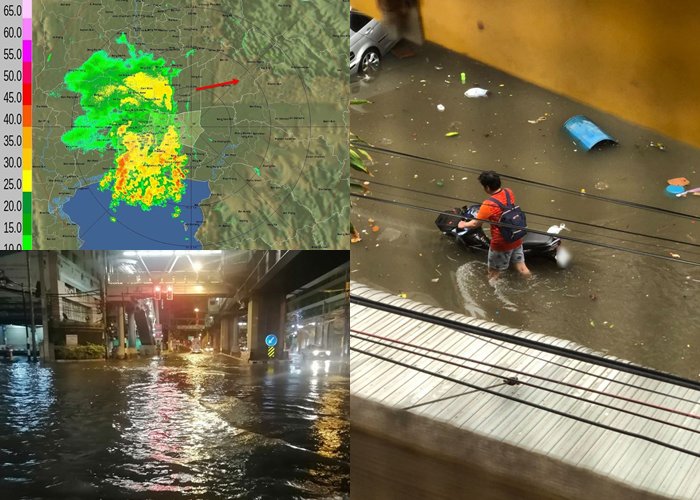 กทม.เมื่อคืนถึงเช้ามืดฝนตกหนักมาก ทะลุร้อยหลายพื้นที่ 