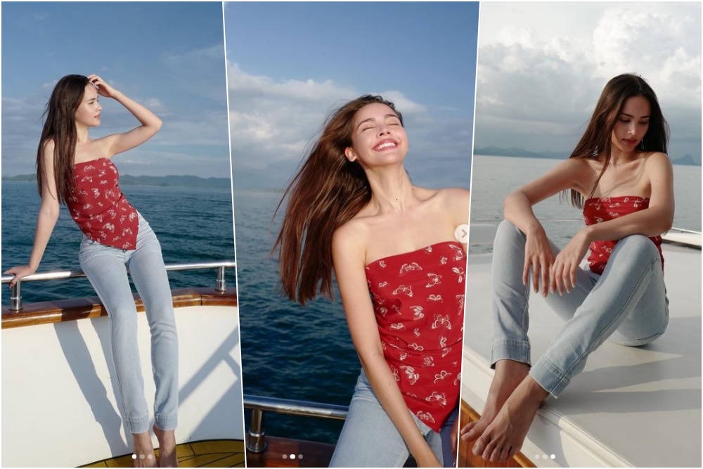 'ญาญ่า' ปล่อยภาพเซ็ตนุ่งยีนส์ชิลกลางทะเล แต่ทำแฟนคลับละลาย
