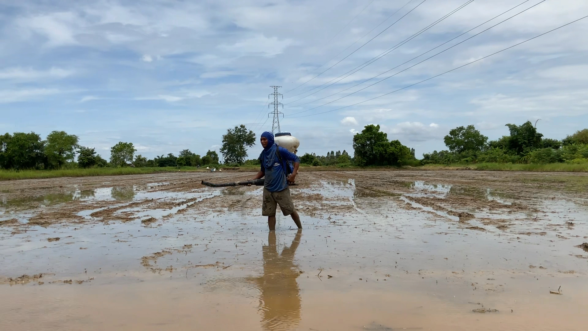 เกษตรกรขอนแก่นเร่งหว่านข้าวนาปี หลังชลประทานปล่อยน้ำและฝนตกต่อเนื่อง