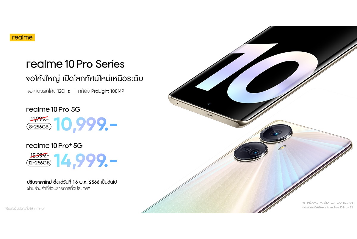 realme 10 Pro Series ลดราคากลางปีสุดคุ้ม ตอบโจทย์สมาร์ทโฟนจอโค้งใหญ่ ตอบโจทย์สายถ่ายภาพ-เกม-โซเชียล