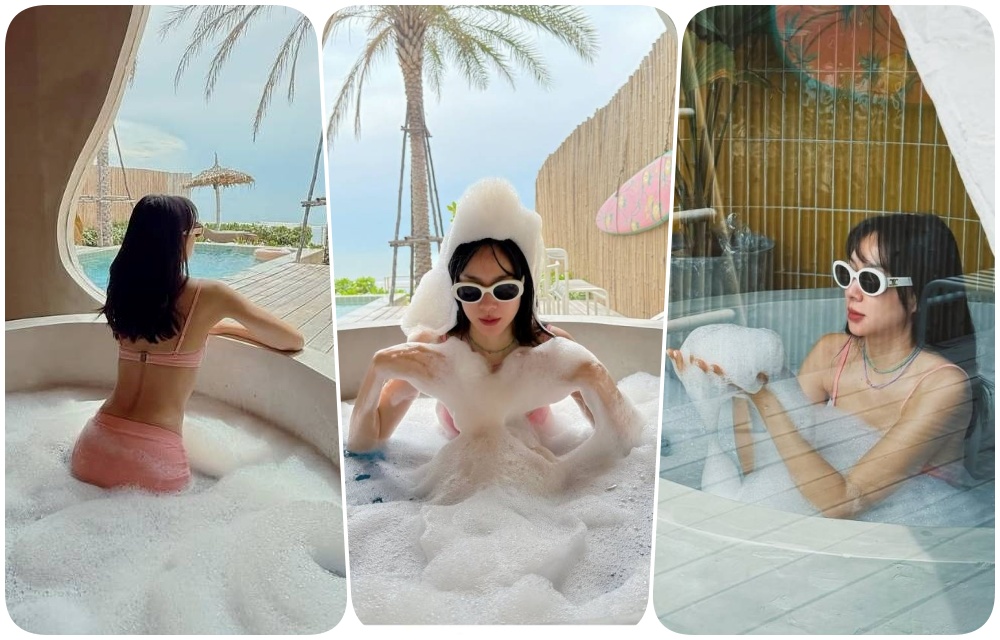 น่ารักทะลุฟอง! “โฟร์ ศกลรัตน์” นุ่งบิกินี นั่งแช่อ่าง ทำไอจีไฟลุก