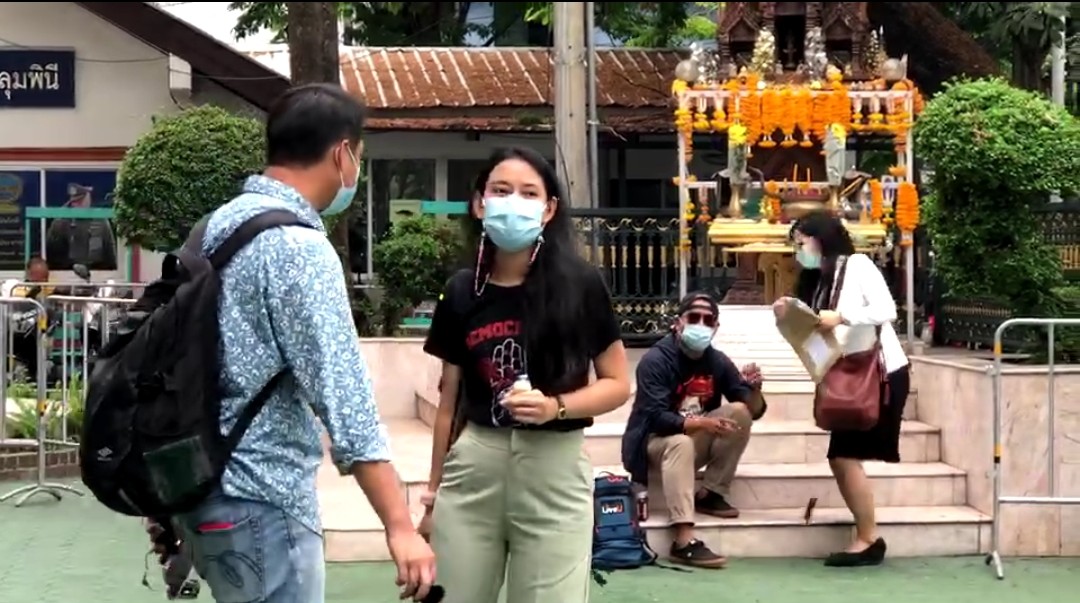 ตำรวจลุมพินี แจ้ง ม.112 "น้องมายด์"ร่วมชุมนุมแยกราชประสงค์ เมื่อ 24 มี.ค.