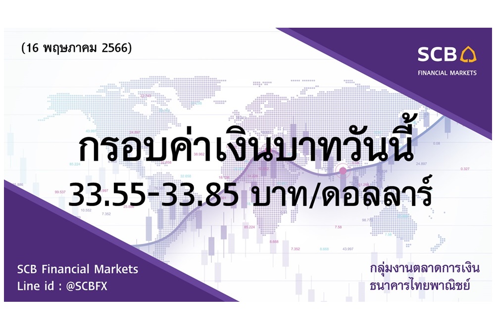 ธนาคารไทยพาณิชย์ประเมินค่าเงินบาทวันนี้เคลื่อนไหวในกรอบ 33.55-33.85 บาท/ดอลลาร์ กังวลรัฐบาลสหรัฐอาจผิดนัดชำระหนี้