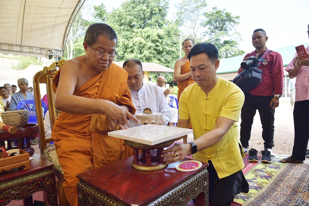 วัดพระธาตุดอยกองมู จ.แม่ฮ่องสอน วางศิลาฤกษ์ “ศาลาการเปรียญ’’