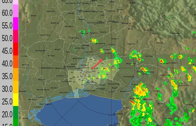 ฝนตกเล็กน้อย-ปานกลางทั่วกทม.เคลื่อนตัวทิศตะวันออกเฉียงเหนือแนวโน้มคงที่