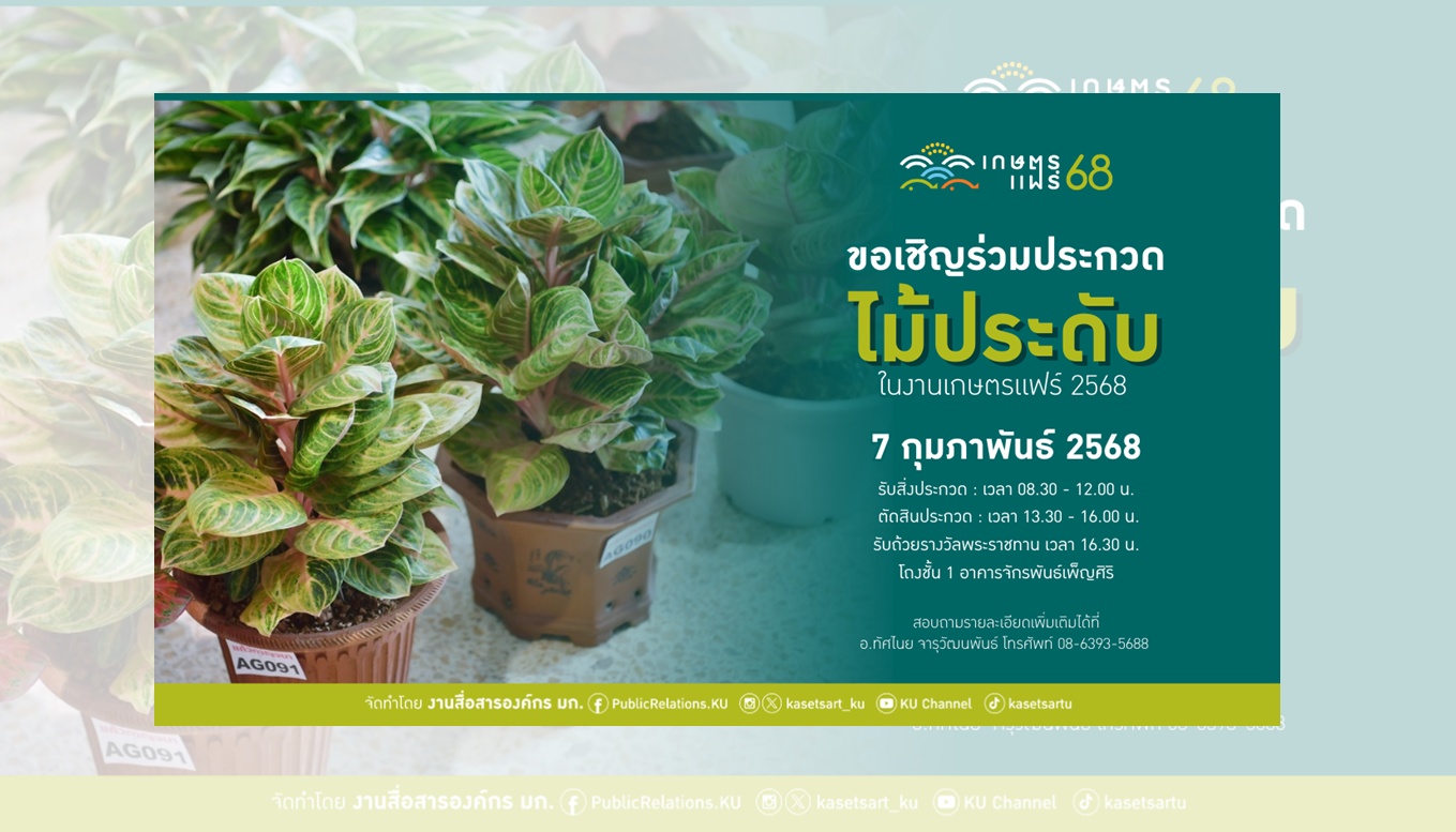 คนรักต้นไม้อย่าพลาด!! ชวนชมการประกวดไม้ประดับ ในงานเกษตรแฟร์ ประจำปี 2568