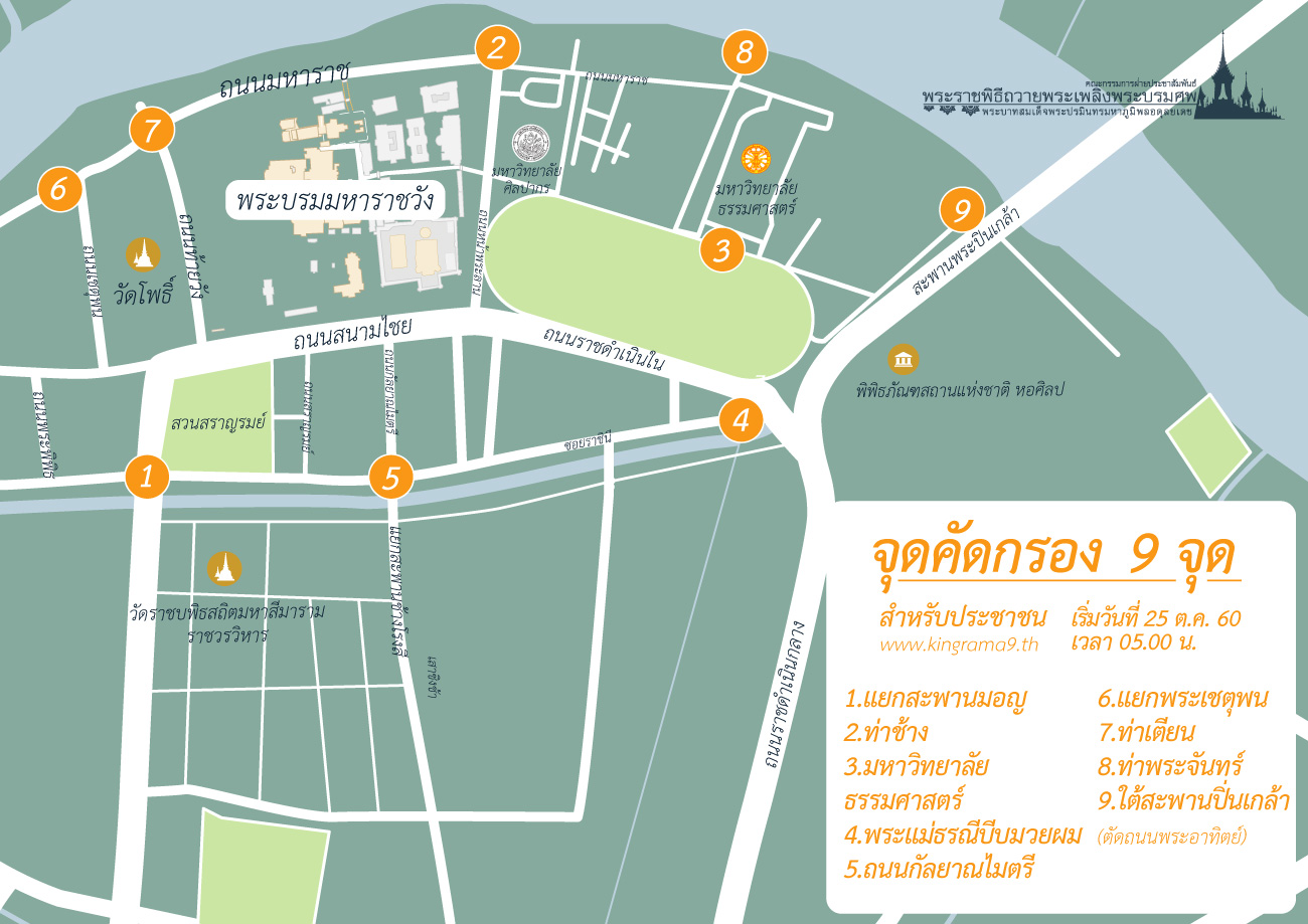 29 จุดคัดกรอง ก่อนเข้าร่วมพระราชพิธีถวายพระเพลิงพระบรมศพฯ