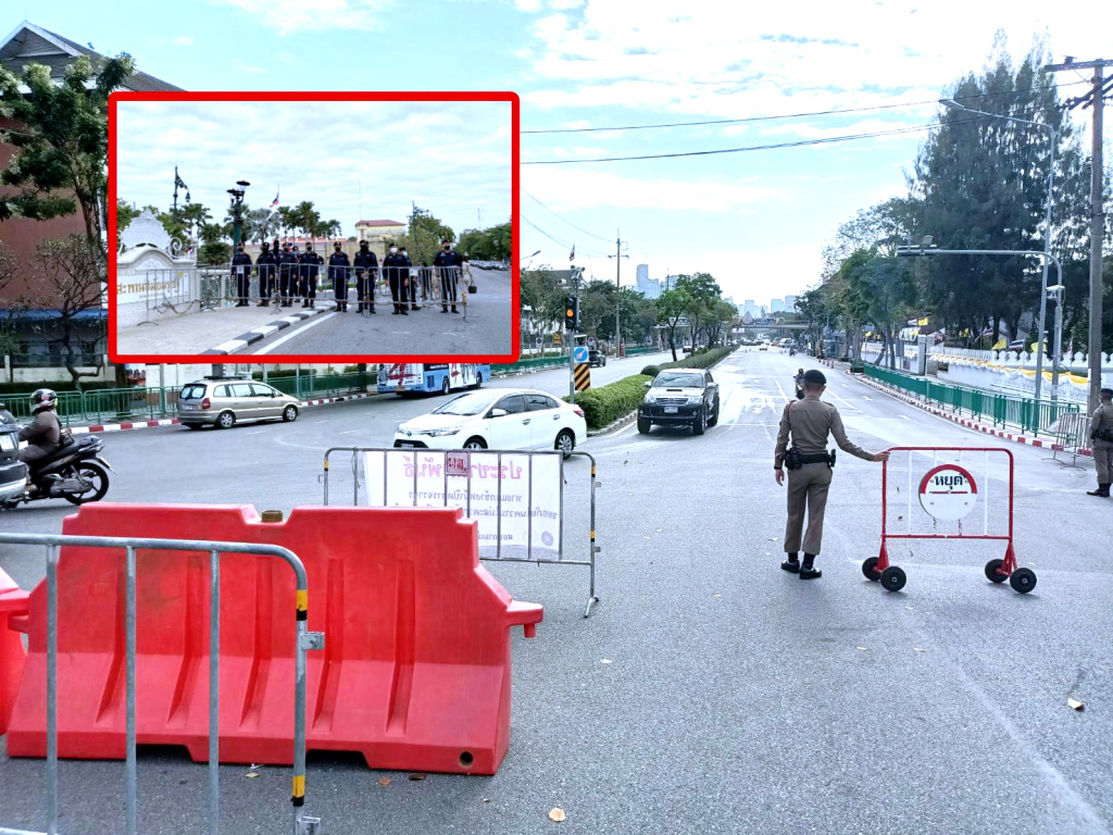 ปิดการจราจรหน้าทำเนียบฯ ตร.เข้ม รับมือม็อบ "จะนะรักษ์ถิ่น" นัดทวงคำตอบรัฐบาลบ่ายนี้