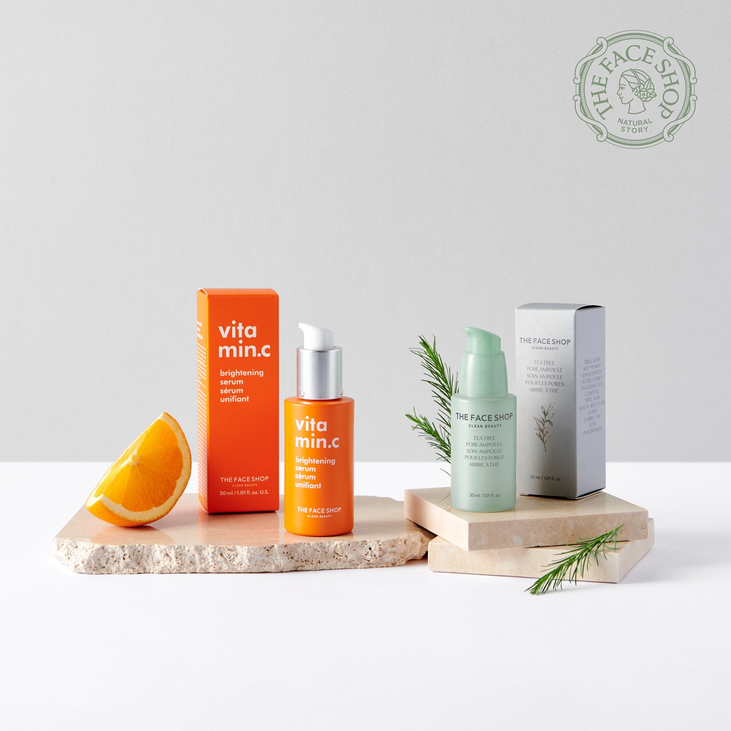 Vitamin Brightening Serum & Tea Tree Pore Ampoule ไขความลับเผยผิวเรียบเนียนกระจ่างใส คอลเลกชันคลีนบิวตี้ใหม่ล่าสุดจาก THE FACE SHOP 