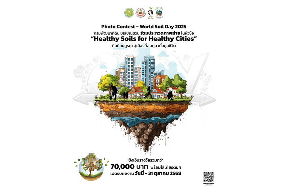 ประกวดภาพถ่ายวันดินโลก 'Healthy Soils for Healthy Cities' ชิงเงินรางวัลรวม 70,000 บาท