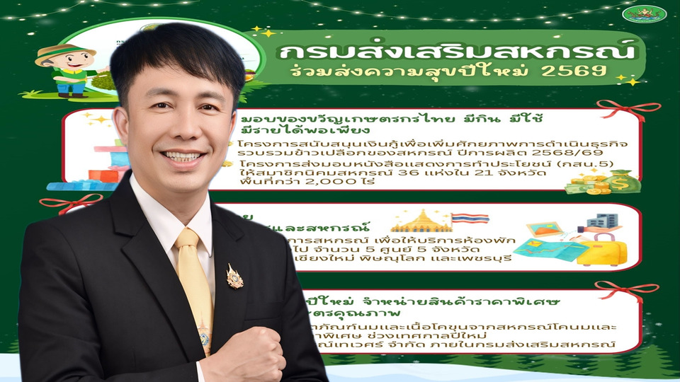 กสส.มอบของขวัญปีใหม่ 2569 ดัน 4 โครงการเกษตร เสริมรายได้–ลดภาระเกษตรกรทั่วประเทศ