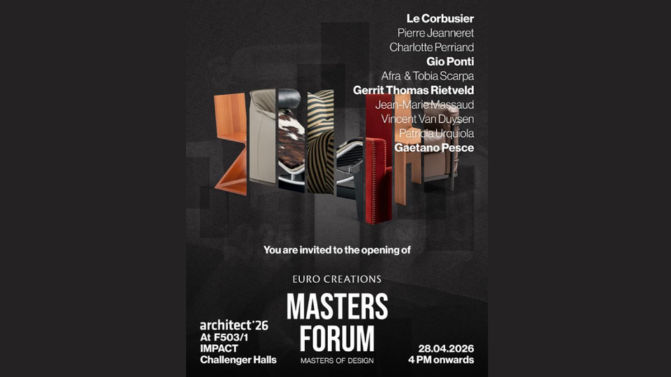 เชิญร่วมงาน EURO “จัดสัมมนา - นิทรรศการ “Masters Forum, Masters of Design” ในงานสถาปนิก’69 