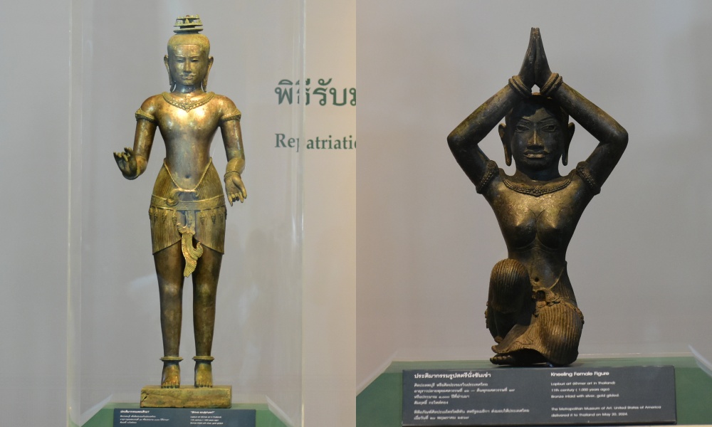 "วธ." รับมอบโบราณวัตถุล้ำค่า “โกเด้นบอย-สตรีพนมมือ”  จากสหรัฐฯ กลับสู่ประเทศไทย 