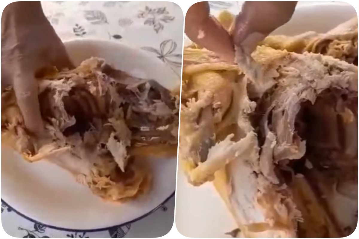 สงสัยไก่ปลอม! สาวงง! แม่ซื้อไก่ไหว้เจ้าเนื้อแน่นๆ นึ่งเสร็จละลายหายหมด