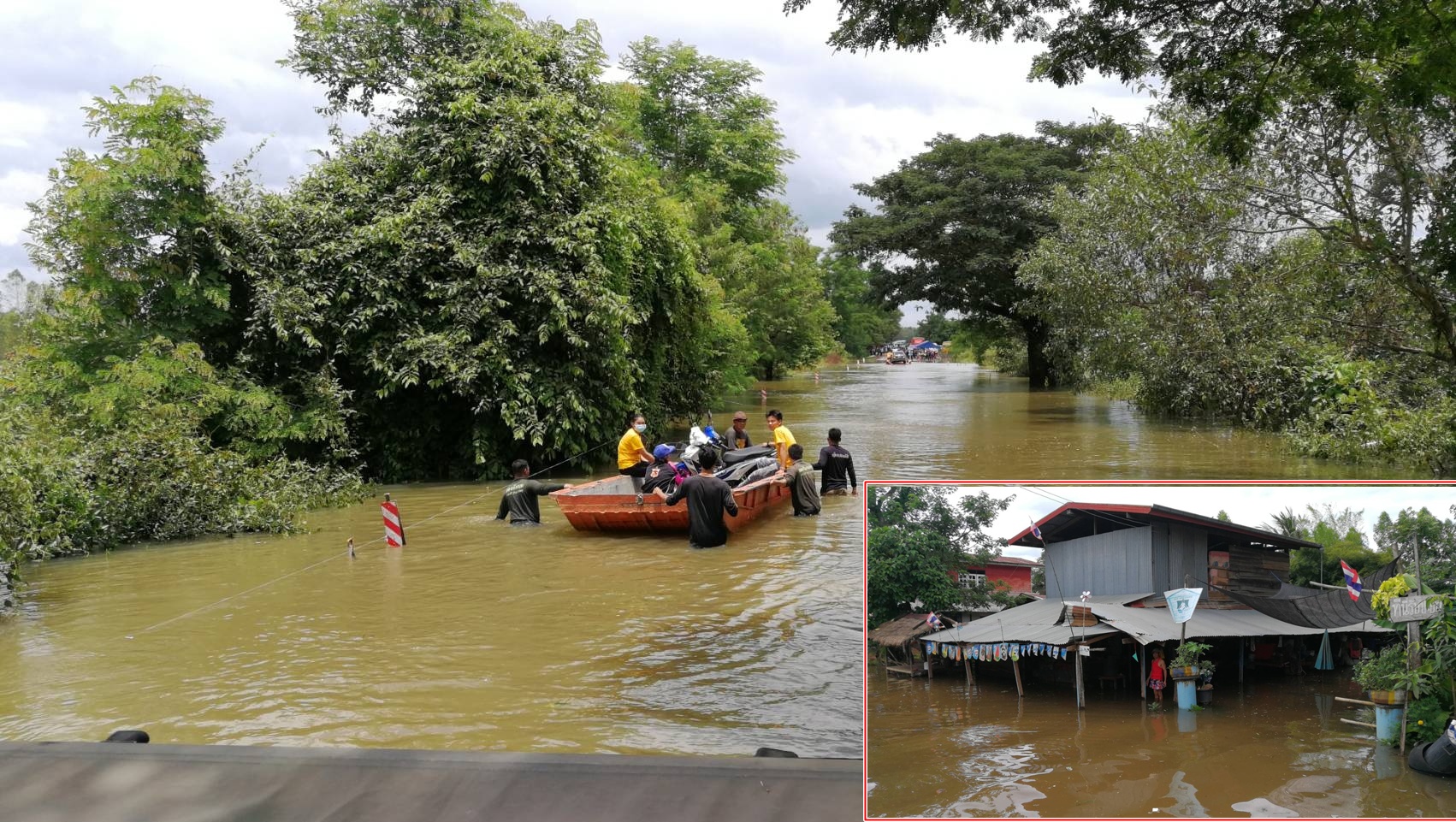 น้ำจากเขื่อนน้ำอูน หนองคาย ไหลเข้าท่วมบ้านเรือนชาวบ้านกว่า 71 หลัง