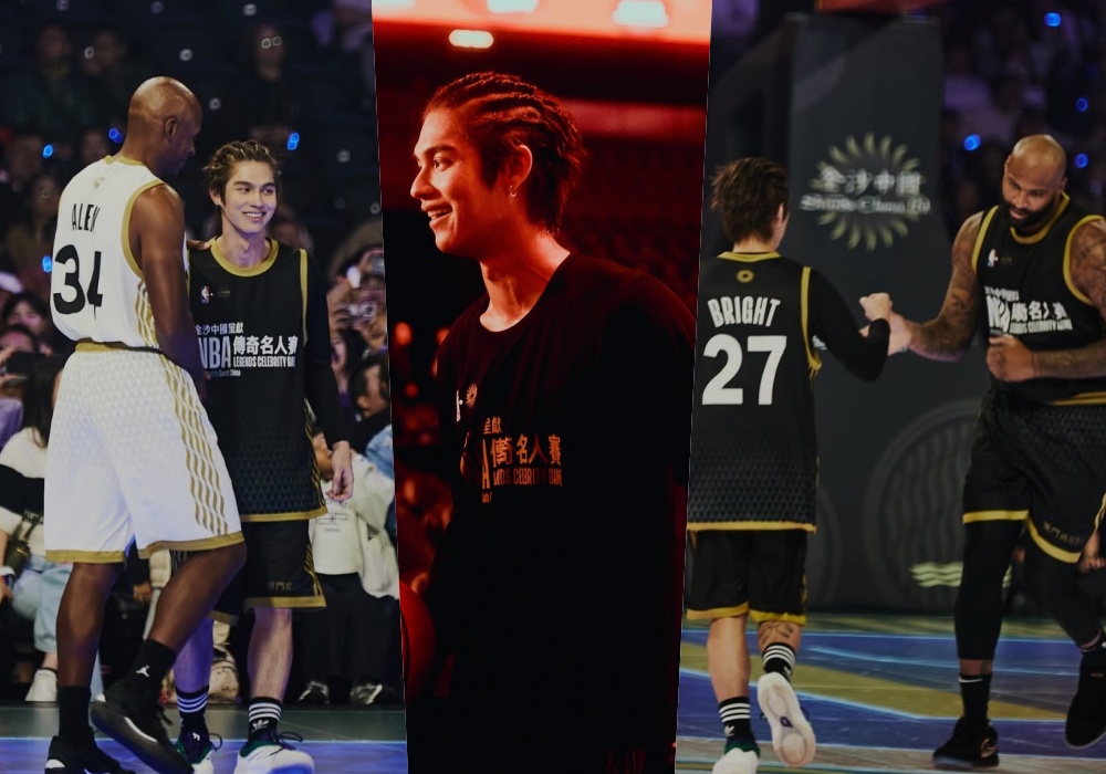 คืนที่ไม่น่าเชื่อ! "ไบร์ท" ลงแข่ง NBA Legends Celebrity  Game Presented by Sands China กระทบไหล่นักบาสชื่อดัง