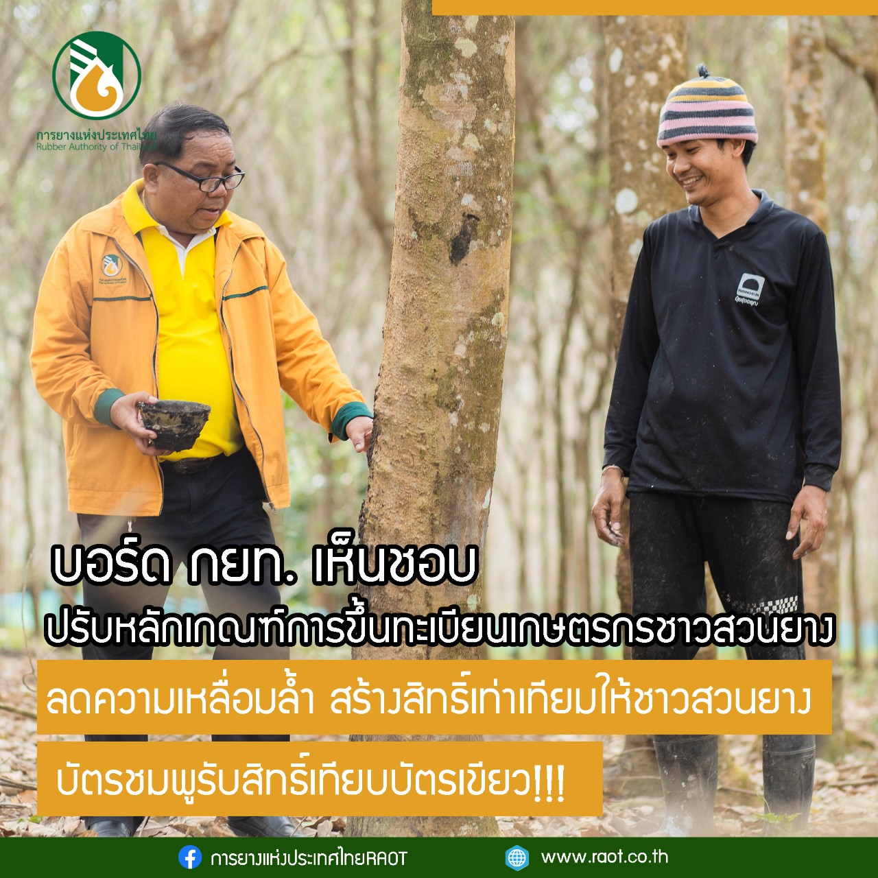 บอร์ด กยท. เห็นชอบปรับหลักเกณฑ์ขึ้นทะเบียนเกษตรกรชาวสวนยางลดความเหลื่อมล้ำ สร้างสิทธิ์เท่าเทียมให้ชาวสวนยาง​ บัตรชมพูรับสิทธิ์เทียบบัตรเขียว
